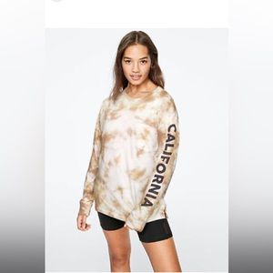 Victoria's Secret PINK Long Sleeve
Campus Pocket Tie Dye Shirt